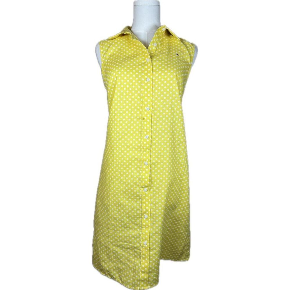 Tommy-hilfiger Women's Yellow and White Casual-dresses